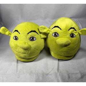 Dreamworks Shrek Plush Head Slippers L XL Ogre Face Novelty House Shoes Adult